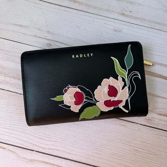 RADLEY LONDON Handbags - Radley London Wild Roses Medium Bifold Wallet Black